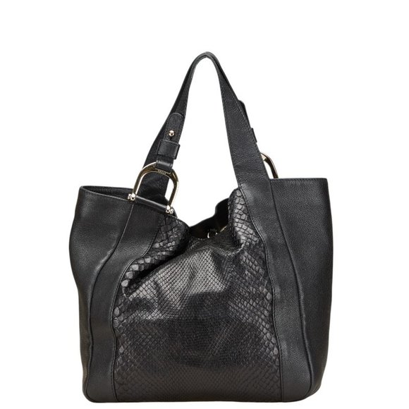 GUCCI Black Leather Shoulder Bag